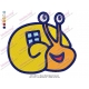 Yellow Snail as House Embroidery Design